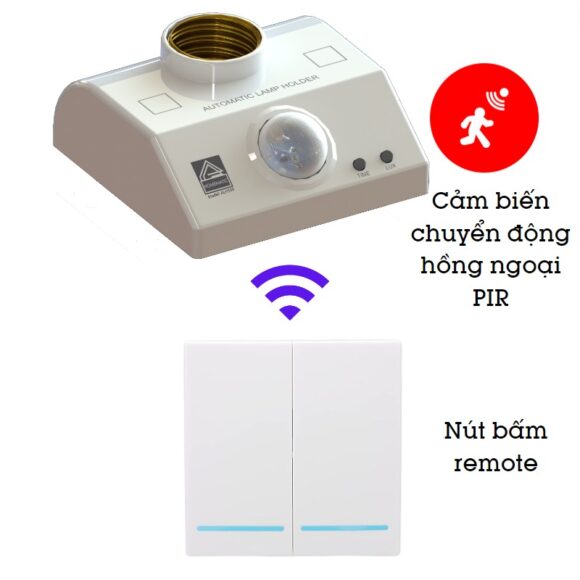 Đui đèn Cảm ứng Người Chuyển động Hồng Ngoại Pir + điều Khiển Từ Xa Alh101