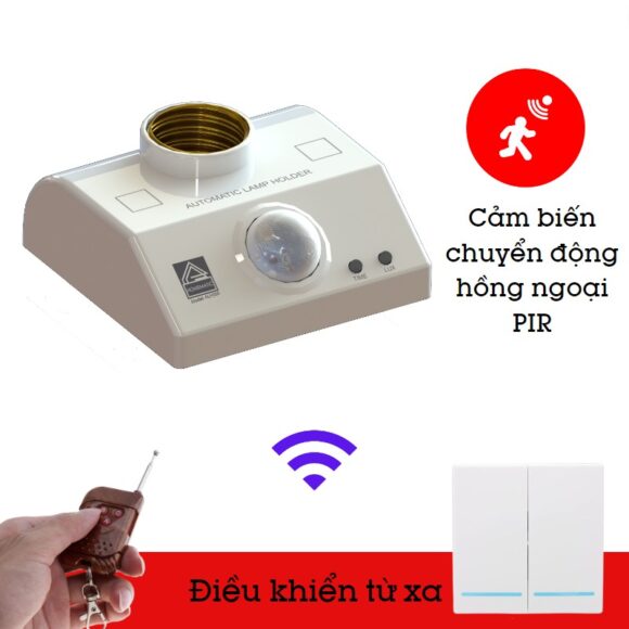 Đui đèn Cảm ứng Người Chuyển động Hồng Ngoại Pir + điều Khiển Từ Xa Alh101