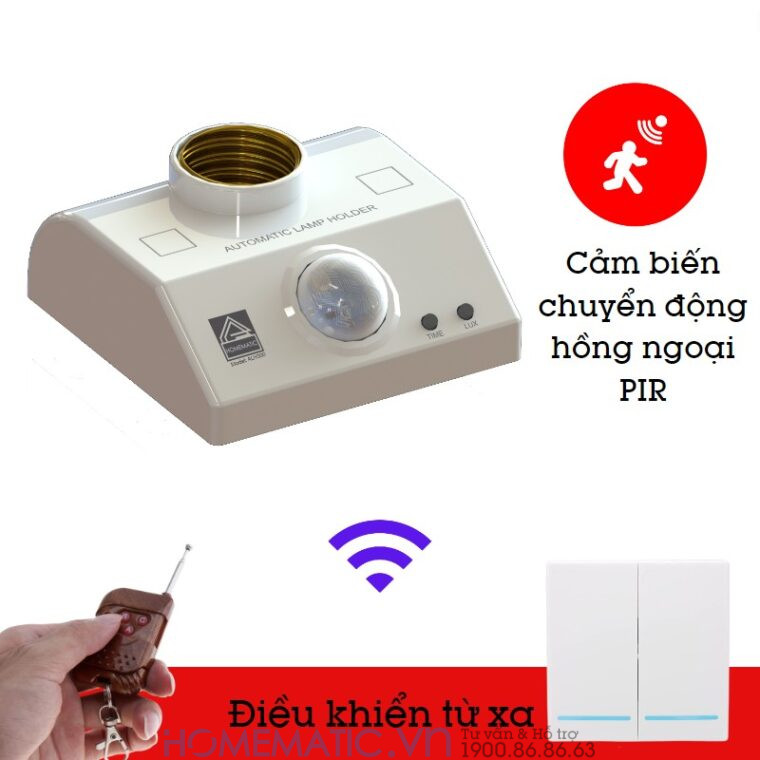 Đui đèn Cảm ứng Người Chuyển động Hồng Ngoại Pir + điều Khiển Từ Xa Alh101