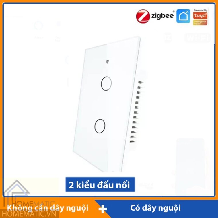 Công tắc Zigbee cảm ứng mặt kính thế hệ mới Tuya HM22