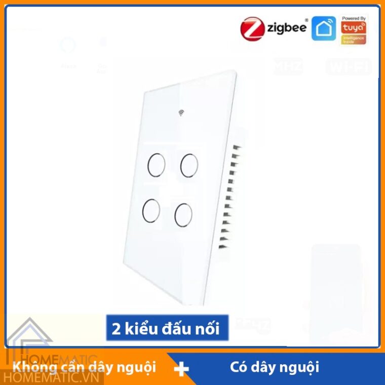 Công tắc Zigbee cảm ứng mặt kính thế hệ mới Tuya HM22