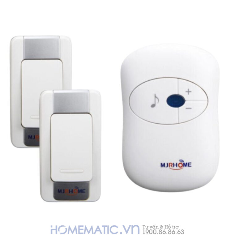 Chuông Cửa Không Dây Nút Bấm Nhỏ Gọn Mjrhome H-a16e bộ 2 nút bấm 1 loa chuông