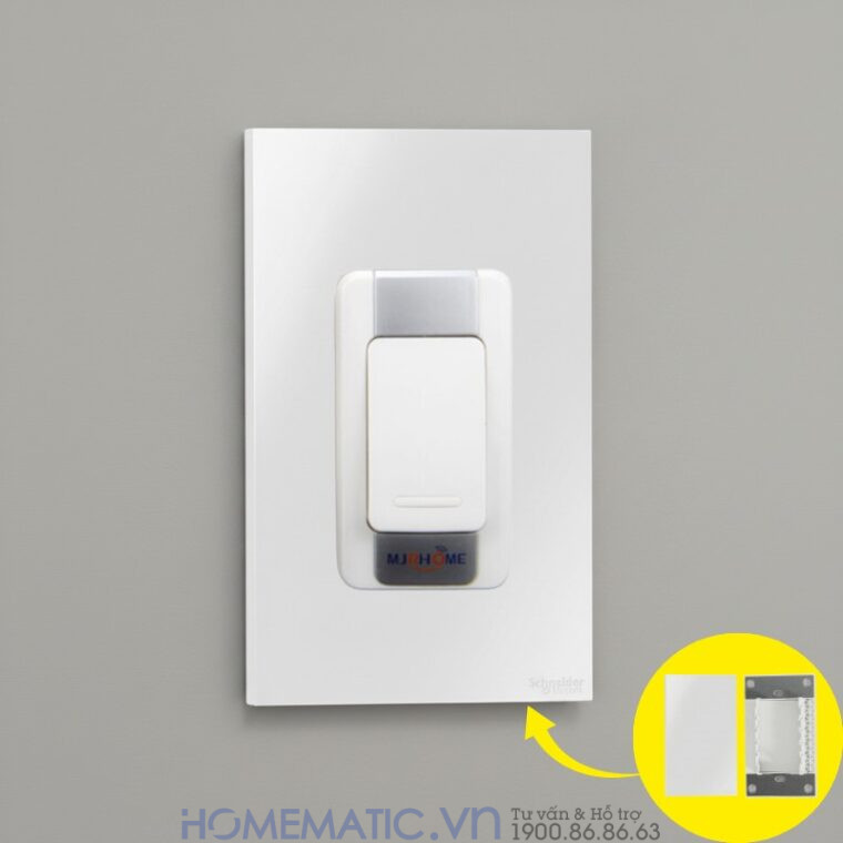 Chuông Cửa Không Dây Nút Bấm Nhỏ Gọn Mjrhome H-a16e lắp với mặt nắp che ổ âm tường