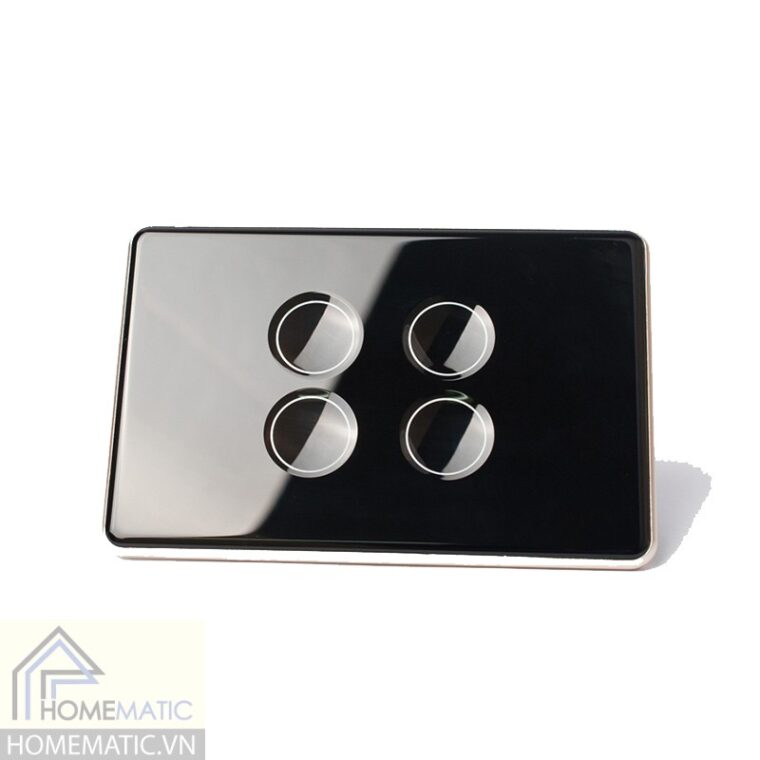 Công tắc Zigbee mặt kính cảm ứng nút lõm viền kim loại Tuya HM62L