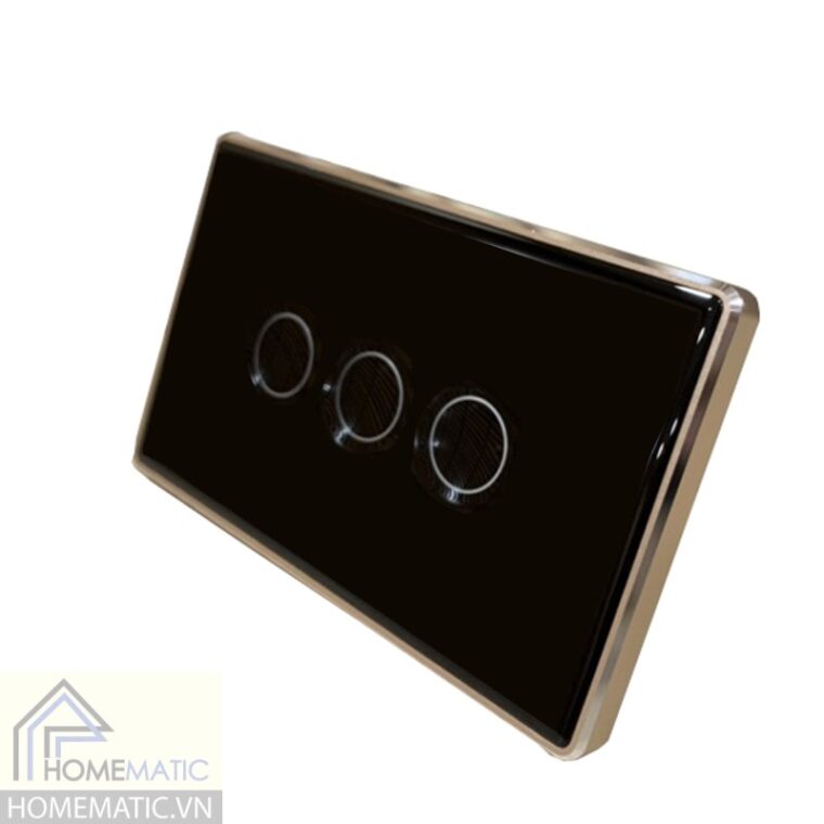 Công tắc Zigbee mặt kính cảm ứng nút lõm viền kim loại Tuya HM62L