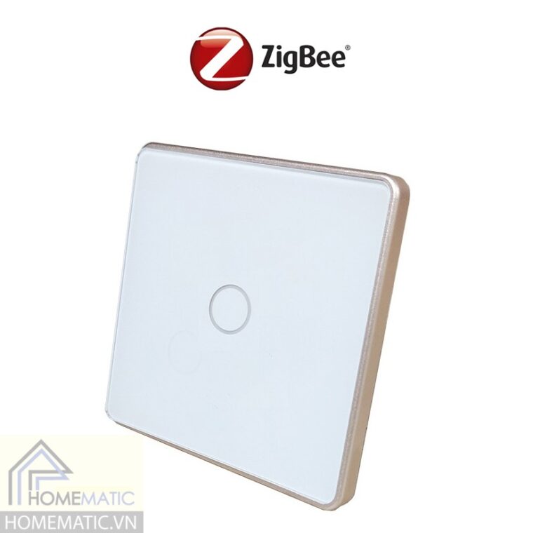 Công tắc Zigbee mặt kính cảm ứng vuông viền kim loại Tuya HM42
