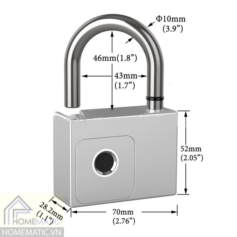 Khóa vân tay wifi càng to kèm chìa dự phòng Tuya P70