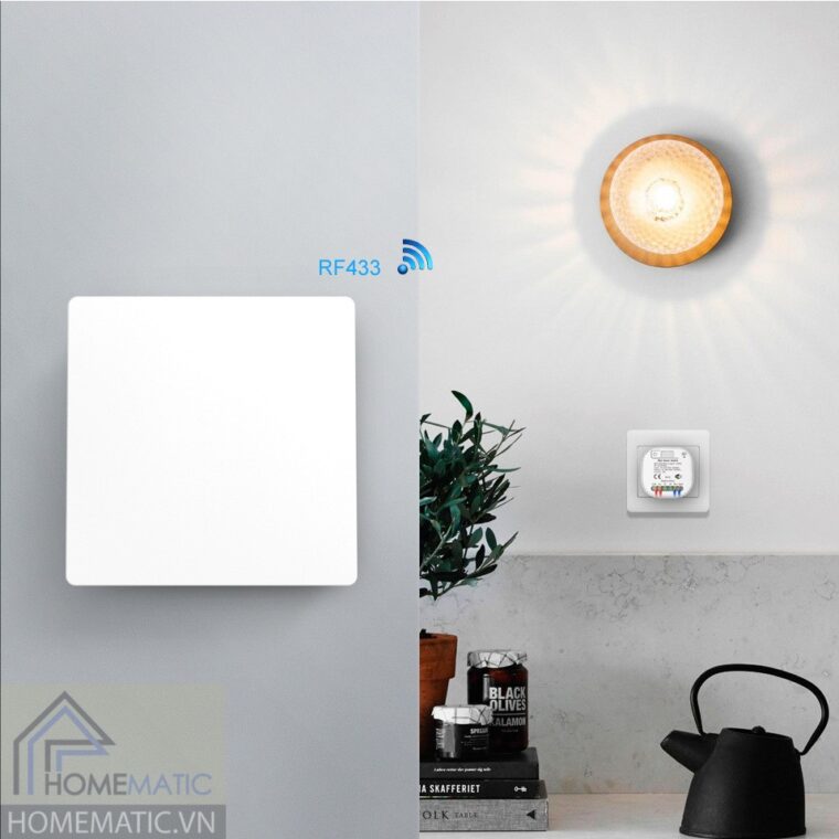 Nút bấm remote dán tường không dây không dùng pin RS