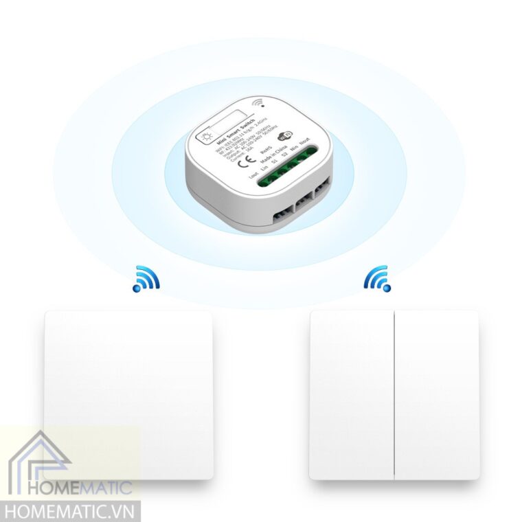 Nút bấm remote dán tường không dây không dùng pin RS