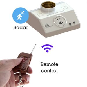 Đui đèn Cảm ứng Chuyển động Radar Vi Sóng Siêu Nhạy + điều Khiển Từ Xa Alh201