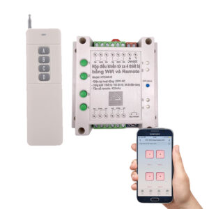Hộp điều Khiển Từ Xa 4 Thiết Bị Bằng Wifi Và Remote Tuya Htc4w-r