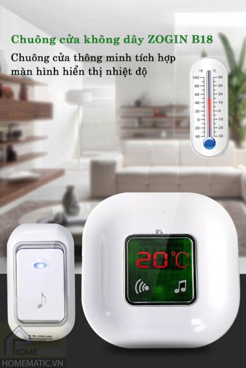 Chuông không dây báo nhiệu độ Zogin-B18