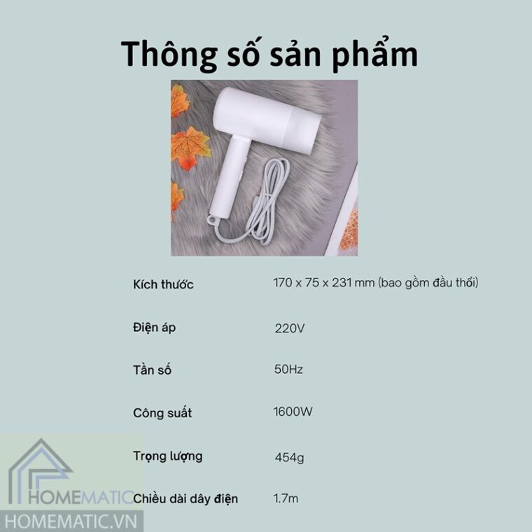 Máy sấy tóc ion âm Xiaomi Mijia Simple H100