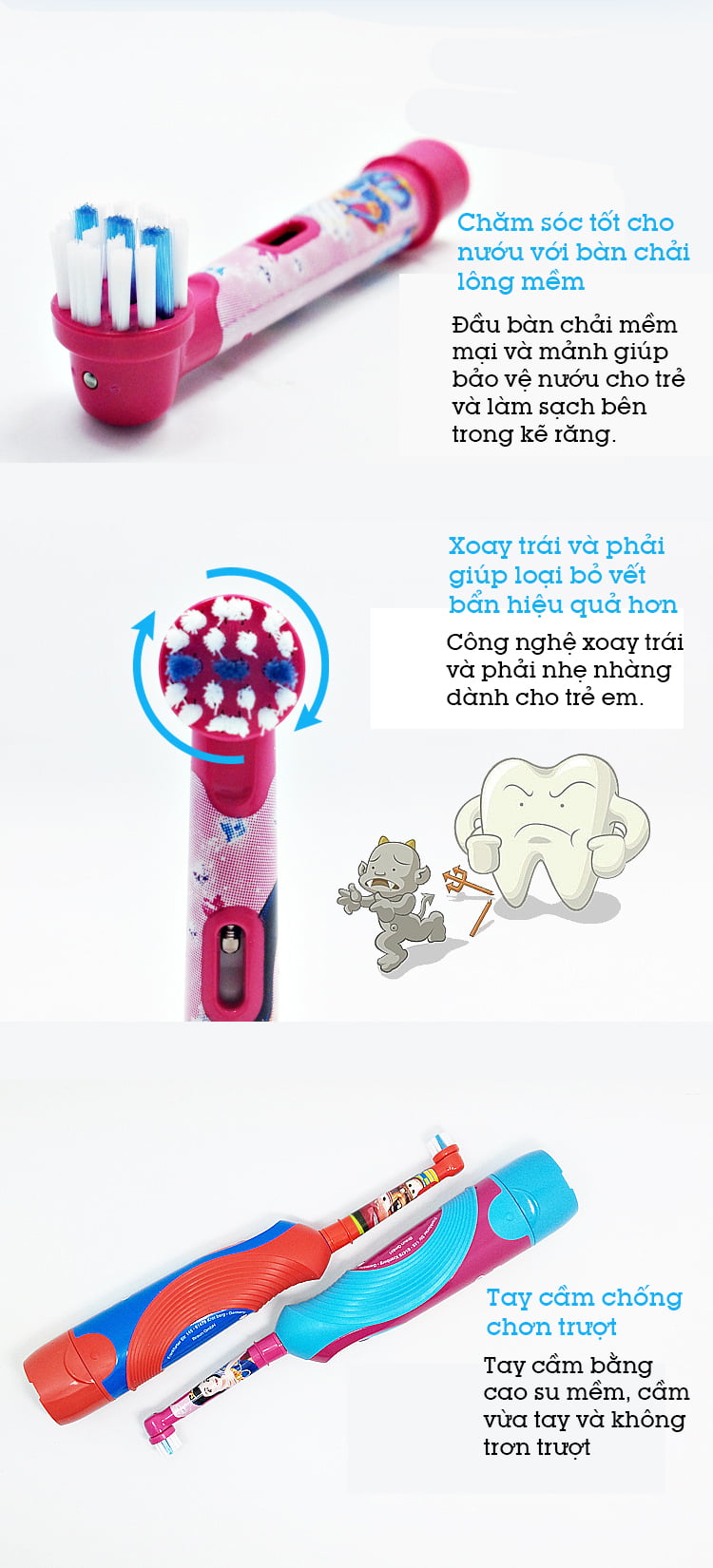 Bàn chải đánh răng điện cho trẻ em Oral-B DB4510K