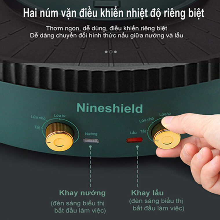 Bếp Lẩu Nướng điện Tròn Nineshield Blnt
