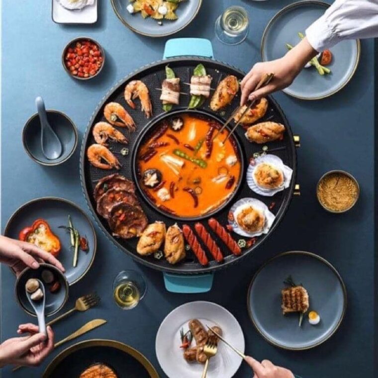 Bếp Lẩu Nướng điện Tròn Nineshield Blnt