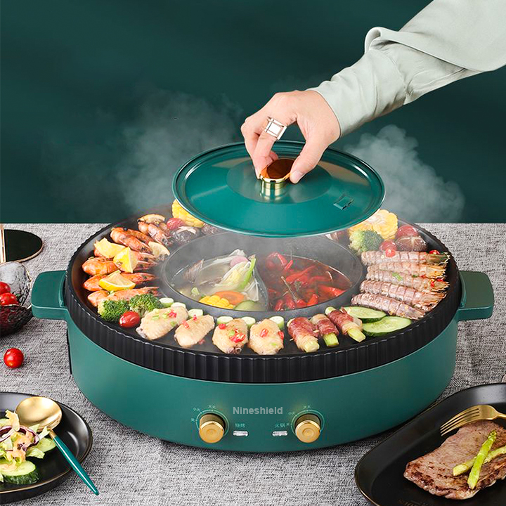 Bếp Lẩu Nướng điện Tròn Nineshield Blnt