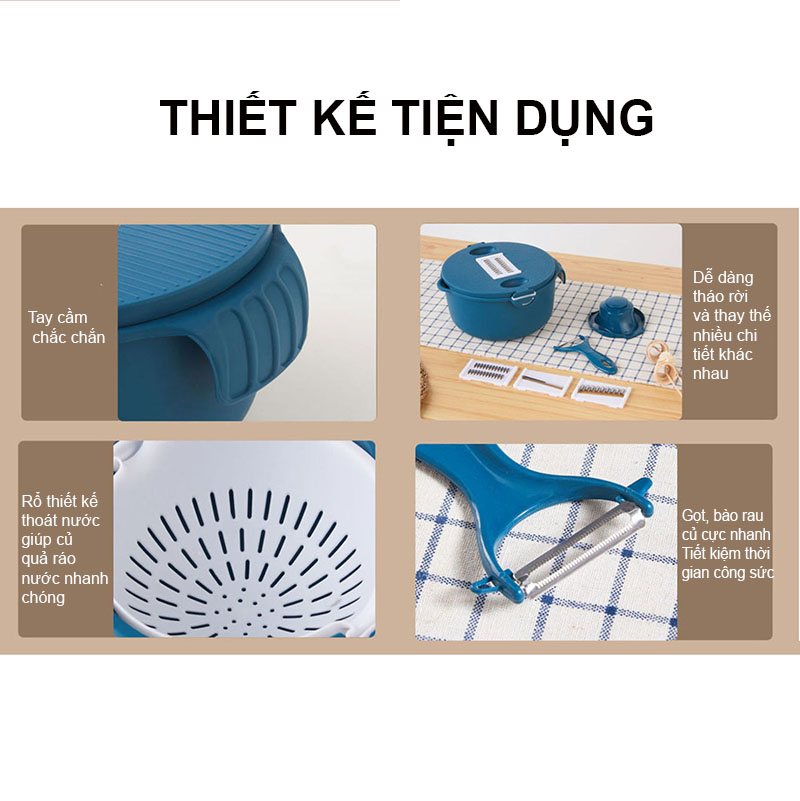 Bộ Nạo Rau Củ đa Năng 12 Chi Tiết