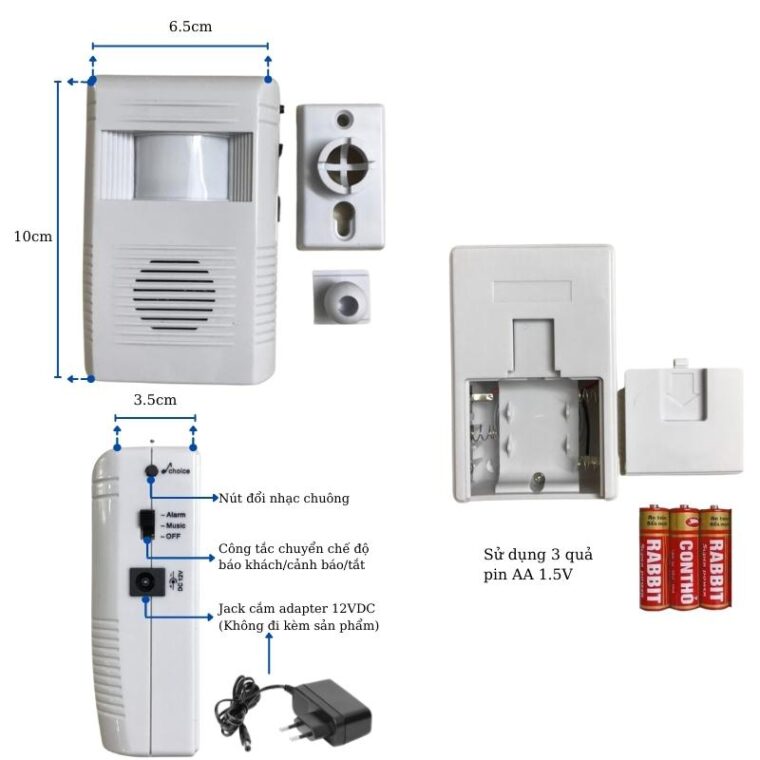 Chuông Báo Khách Chống Trộm Hồng Ngoại Ht-bk01 Chuông Báo Khách Chống Trộm Hồng Ngoại Ht-bk01