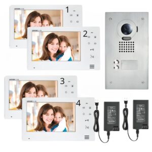 Chuông Cửa Màn Hình Japan Aiphone Jos-1f Lắp âm Chống Nước, Va đập bộ 1 nút 4 màn hình