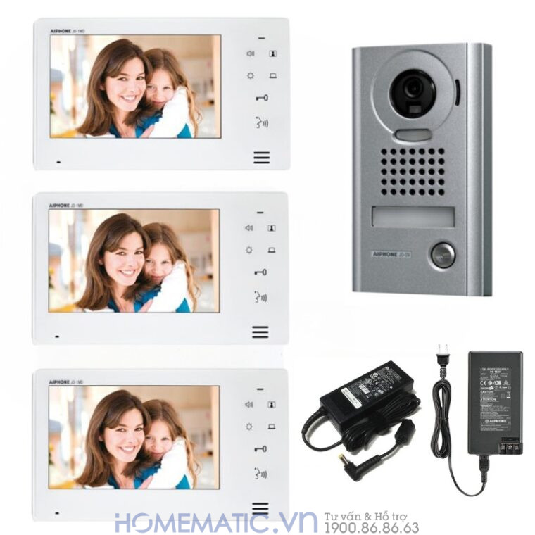 Chuông Hình Japan Aiphone Jos-1v Lắp Nổi Chống Va đập bộ chuông 3 màn hình