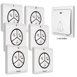 Chuông Không Dây, Không Dùng Pin Linptech Lp100sw bộ 6 loa chuông 1 nút bấm