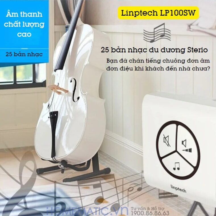 Chuông Không Dây, Không Dùng Pin Linptech Lp100sw có âm thanh chất lượng cao