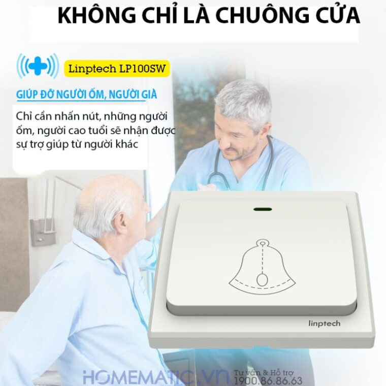 Linptech Lp100sw còn là chuông giúp đỡ người già, chuông y tá