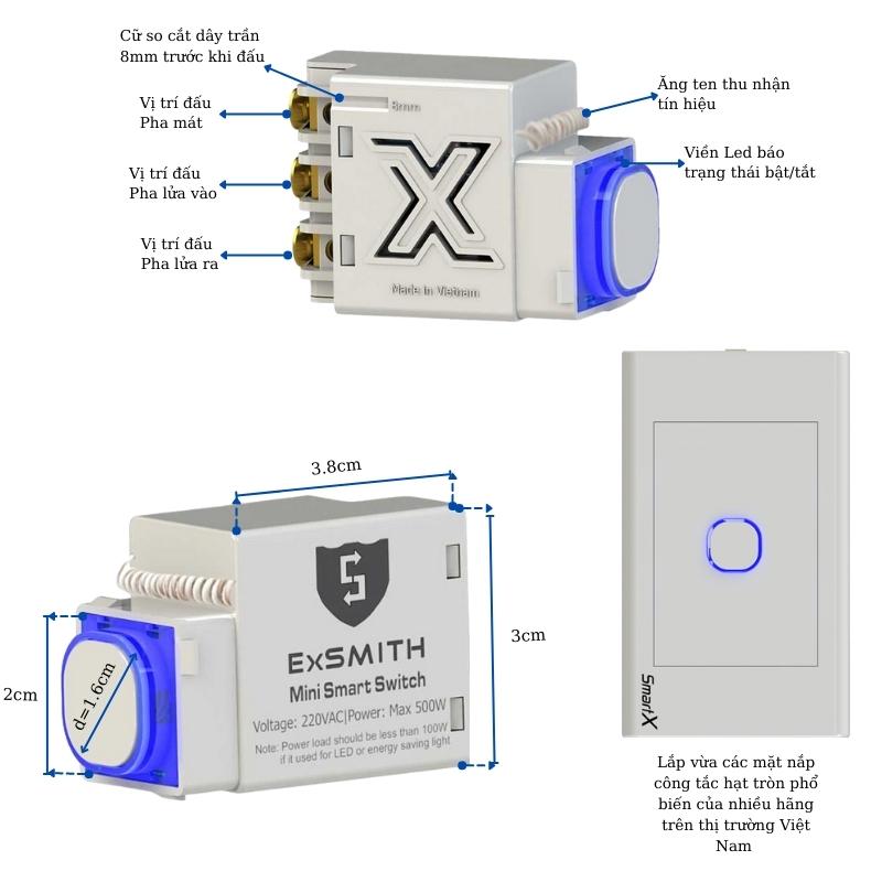Công Tắc Thông Minh điều Khiển Từ Xa Exsmith Exc2 Công Tắc Thông Minh điều Khiển Từ Xa Exsmith Exc2