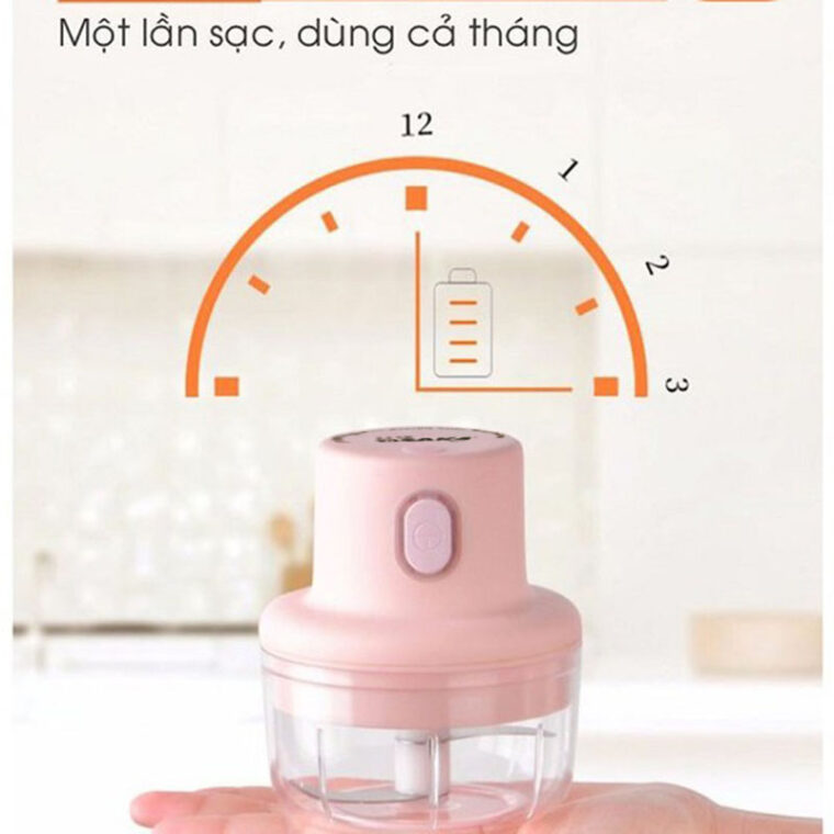 Máy Xay Tỏi ớt Mini Có Pin Sạc Osaka