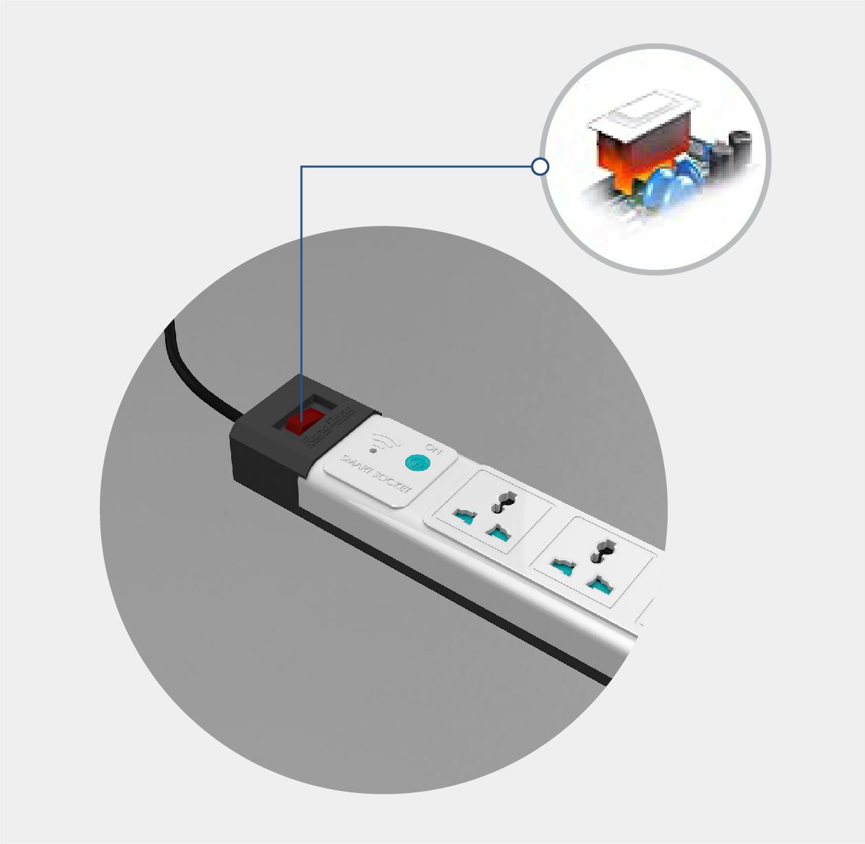 Ổ Cắm điện Thông Minh Wifi Rạng Đông Kéo Dài Oc02wf