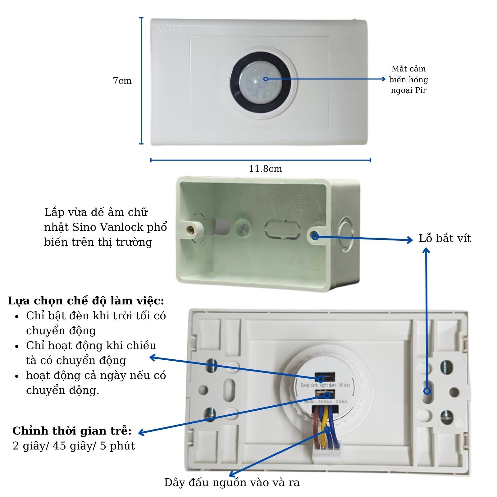 Công Tắc Cảm Biến Hồng Ngoại Phát Hiện Người Lioa S59fn
