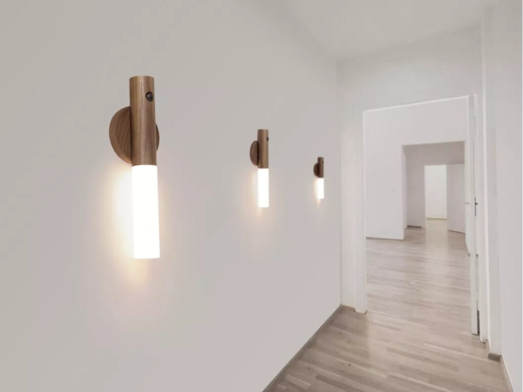 Đèn Led Trang Trí Gắn Tường Cảm Biến Bằng Gỗ Cao Cấp No-hb