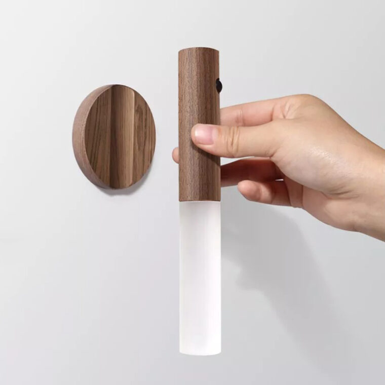 Đèn Led Trang Trí Gắn Tường Cảm Biến Bằng Gỗ Cao Cấp No-hb