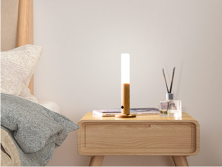 Đèn Led Trang Trí Gắn Tường Cảm Biến Bằng Gỗ Cao Cấp No-hb