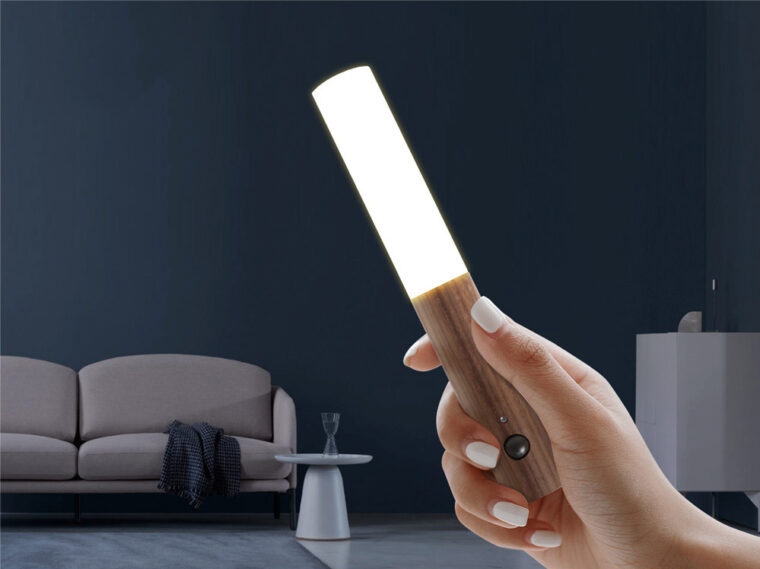 Đèn Led Trang Trí Gắn Tường Cảm Biến Bằng Gỗ Cao Cấp No-hb