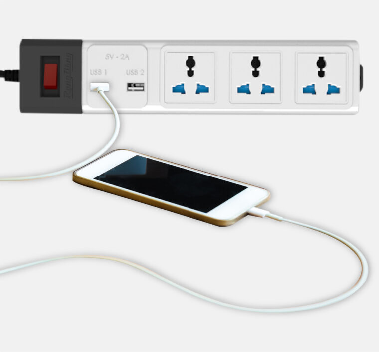 Ổ Cắm điện đa Năng Có Cổng Usb Rạng Đông Chống Sét, Chống Quá Tải Oc02.usb