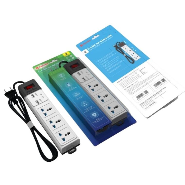 Ổ Cắm điện đa Năng Có Cổng Usb Rạng Đông Chống Sét, Chống Quá Tải Oc02.usb