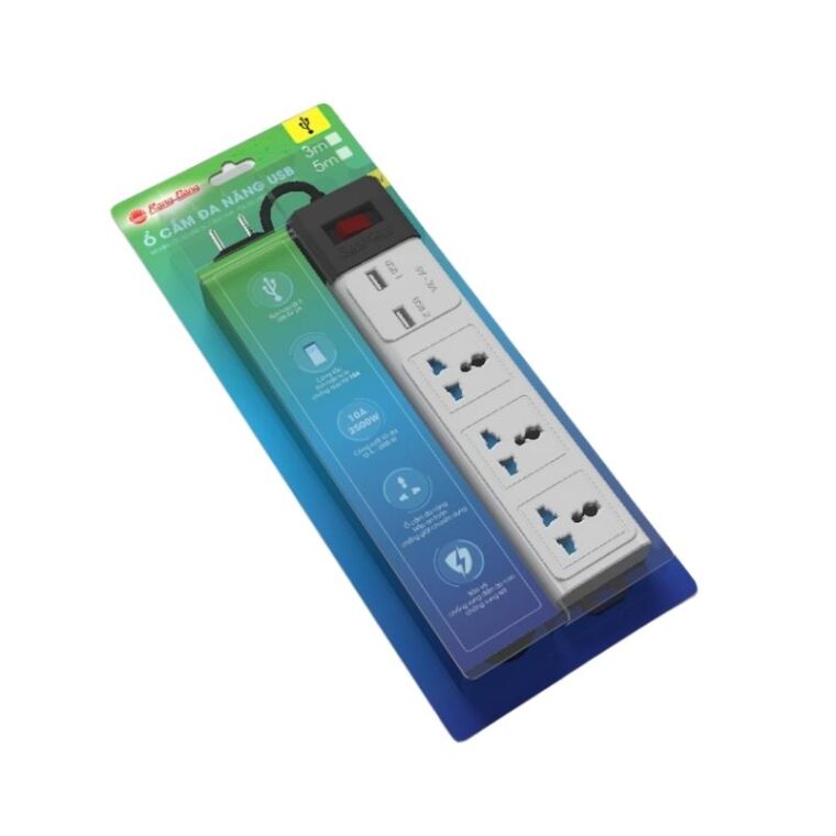 Ổ Cắm điện đa Năng Có Cổng Usb Rạng Đông Chống Sét, Chống Quá Tải Oc02.usb