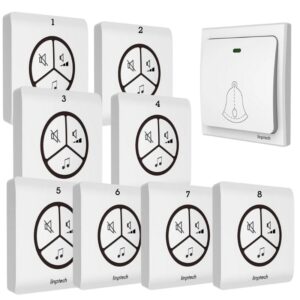 Chuông Không Dây, Không Dùng Pin Linptech Lp100sw bộ 1 nút bấm 8 loa chuông