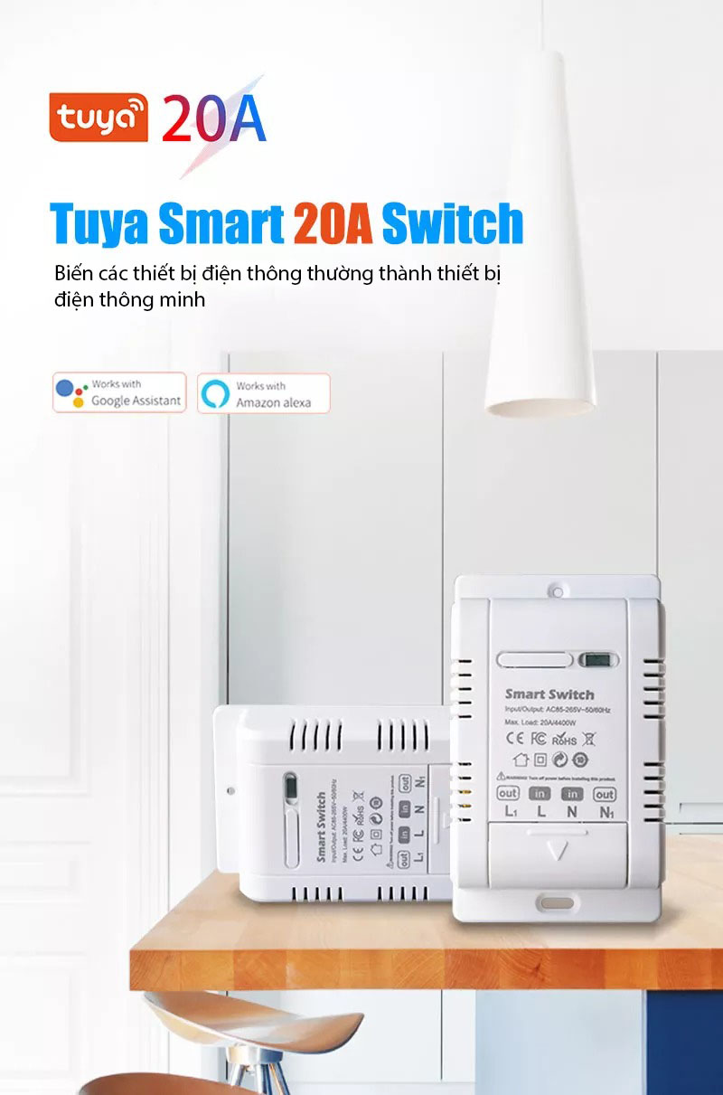 Công Tắc Thông Minh Wifi 20a đo Công Suất Hm-wl20