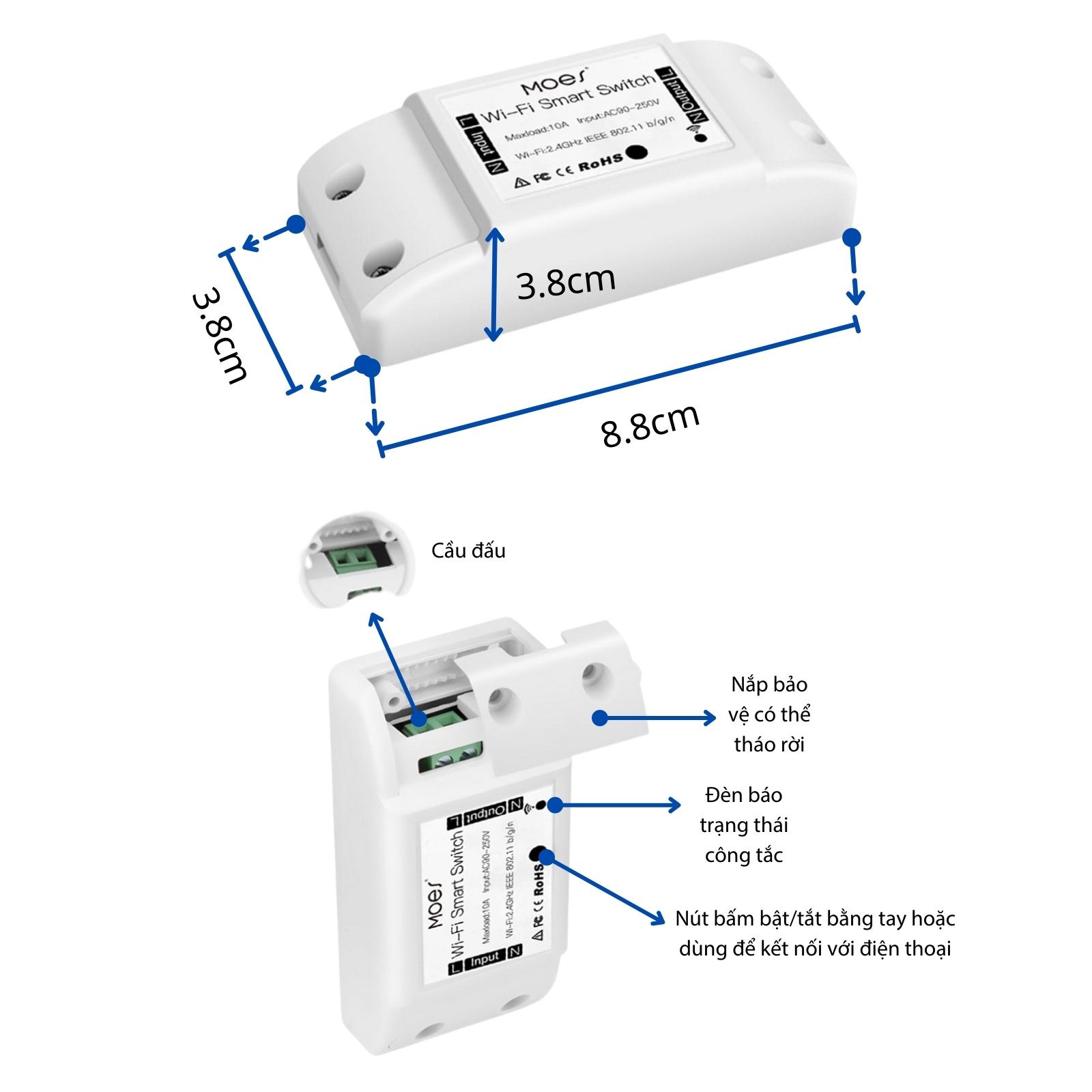 Hộp Công Tắc Thông Minh Wifi Tuya Ms-101 Hộp Công Tắc Thông Minh Wifi Tuya Ms-101