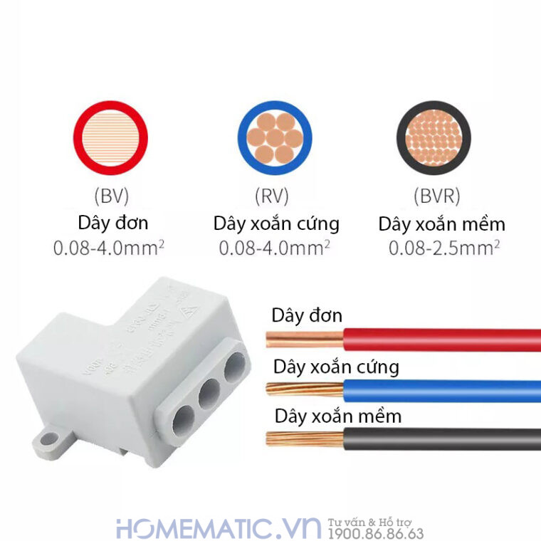 Bộ 2 Cút Nối Chia Dây điện 1 Ra 3 Zjl-0613