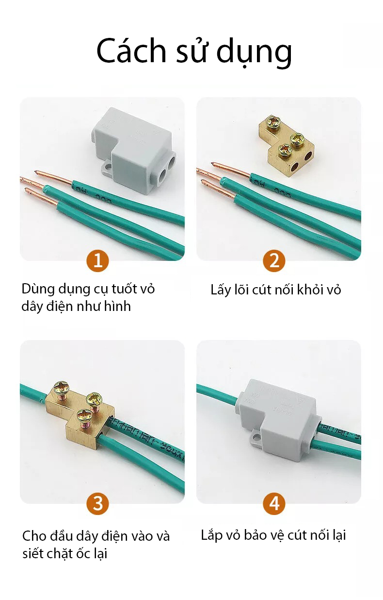 Bộ 2 Cút Nối Chia Dây điện 1 Ra 3 Zjl-0613