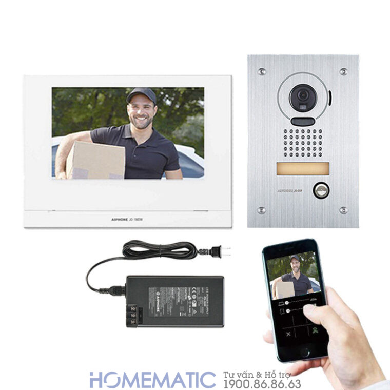 Chuông Cửa Màn Hình Wifi Japan Aiphone Jos-1fw Lắp âm Chống Nước