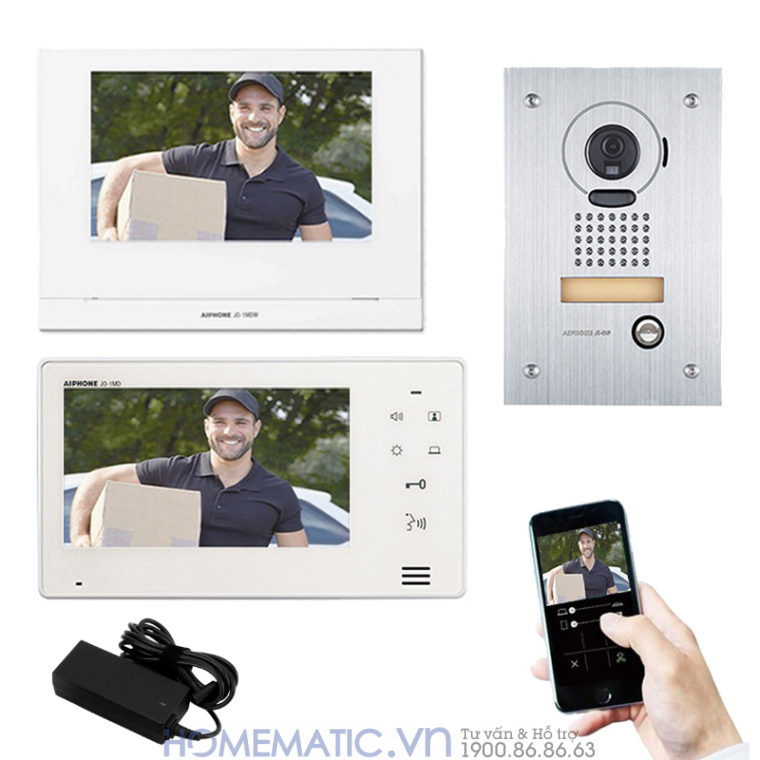 Chuông Hình Wifi Japan Aiphone Jos-1vw Lắp Nổi Chống Va đập