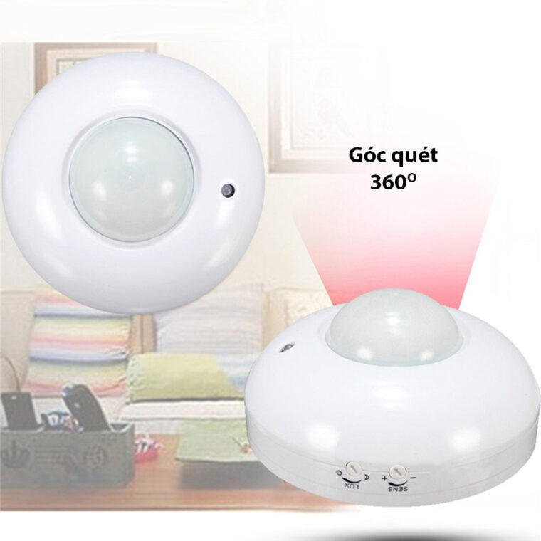 Công Tắc Cảm Biến Chuyển động Hồng Ngoại Và ánh Sáng Lắp Trần Nổi P002