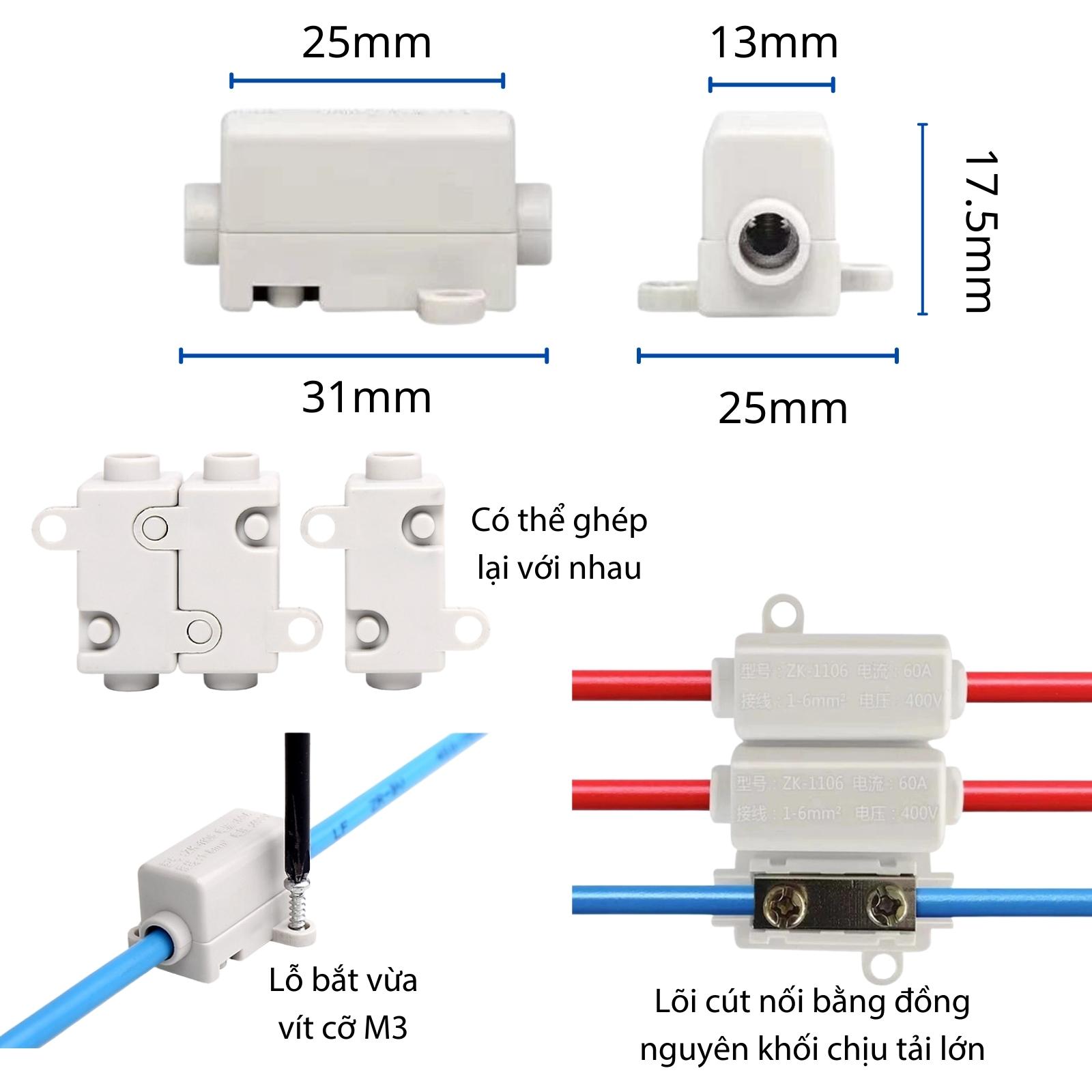Cút Nối Dây điện 1 Ra 2 Cổng Zk-306 Cút Nối Dây điện 1 Ra 2 Cổng Zk-306