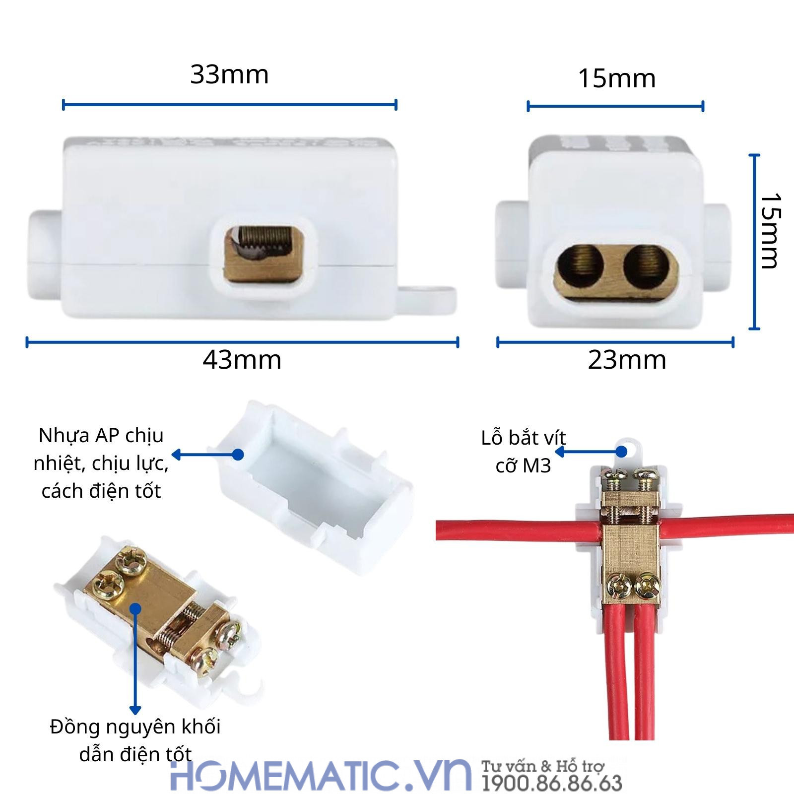 Cút Nối Dây điện Chữ T 1-6mm 60a Zk-t1
