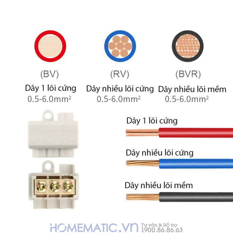 Cút Nối Dây điện Chữ T 1 Ra 3 Cổng 60a Zk-m306